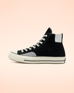 Converse Twisted Prep Chuck 70 Női Magasszárú Fekete | ZBQNTSM-HU